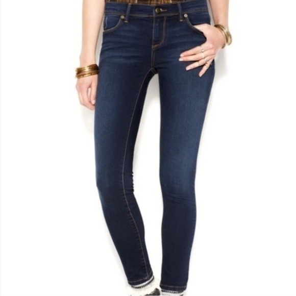 J. Crew Skinny Stretch 9” inseam High Waist Denim Darn Blue Jeans 27/30 - Picture 1 of 12